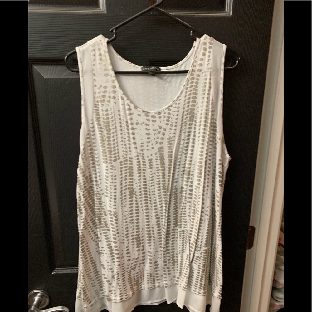 Lane Bryant size 22/24w white and gold tank